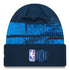 OKC THUNDER NEW ERA 2024 TIP-OFF CUFF BEANIE IN NAVY - BACK VIEW