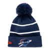 OKC BLUE NEW ERA STRIPED POM KNIT