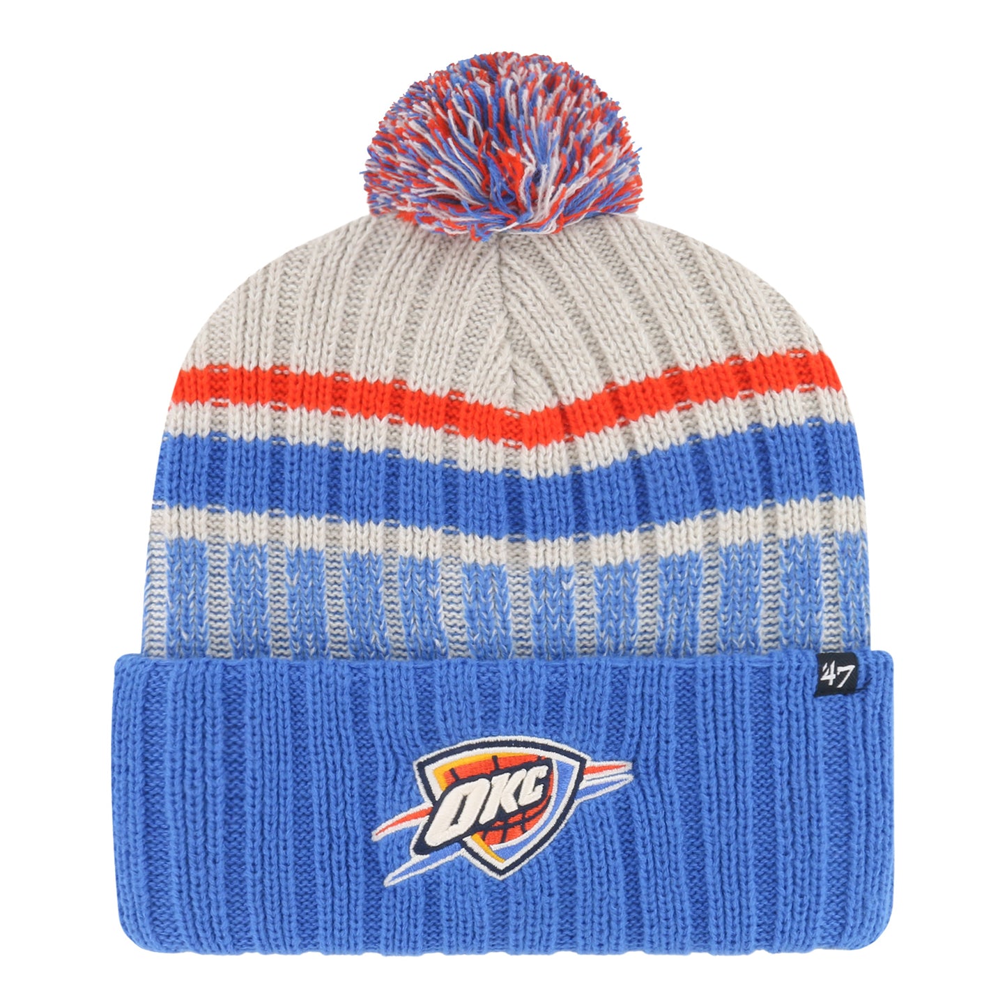 OKC THUNDER 47 BRAND LONG RANGE POM KNIT - Front View