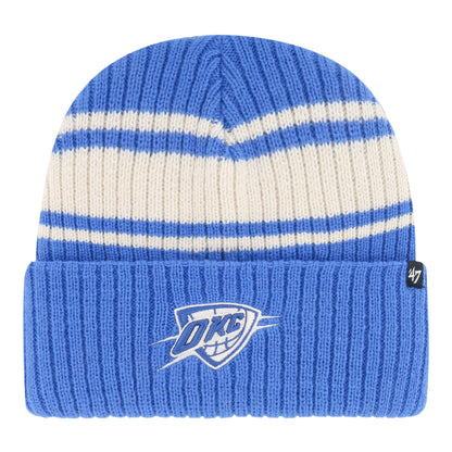 OKC THUNDER 47 BRAND HARBOR STRIPE CUFF KNIT in Blue - Front View