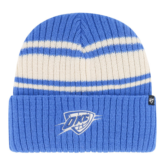 OKC THUNDER 47 BRAND HARBOR STRIPE CUFF KNIT in Blue - Front View