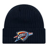 OKC THUNDER NEW ERA CLASSIC NAVY CUFF BEANIE in Blue - Front View