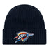 OKC THUNDER NEW ERA CLASSIC NAVY CUFF BEANIE in Blue - Front View