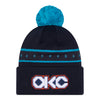2025-26 CITY EDITION OKC THUNDER NEW ERA KNIT in Navy - Front View