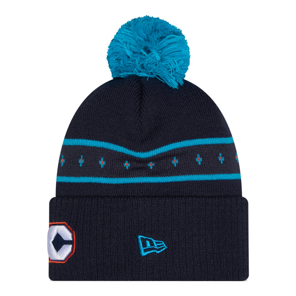 2025-26 CITY EDITION OKC THUNDER NEW ERA KNIT in Navy - Side View 