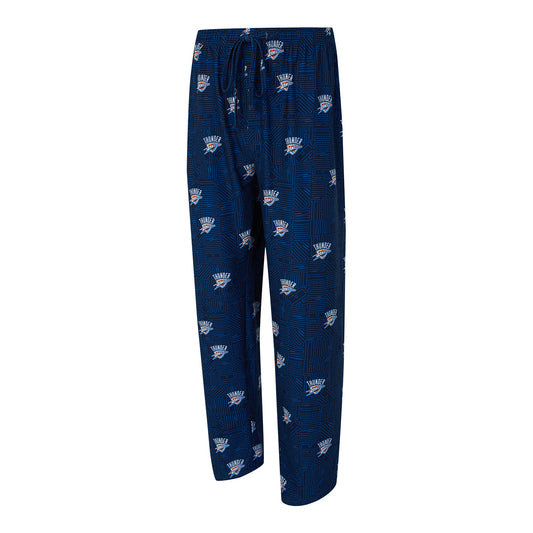 OKC THUNDER CONCEPTS SPORT ALL OVER PRINT PAJAMA PANTS in Blue - Front View