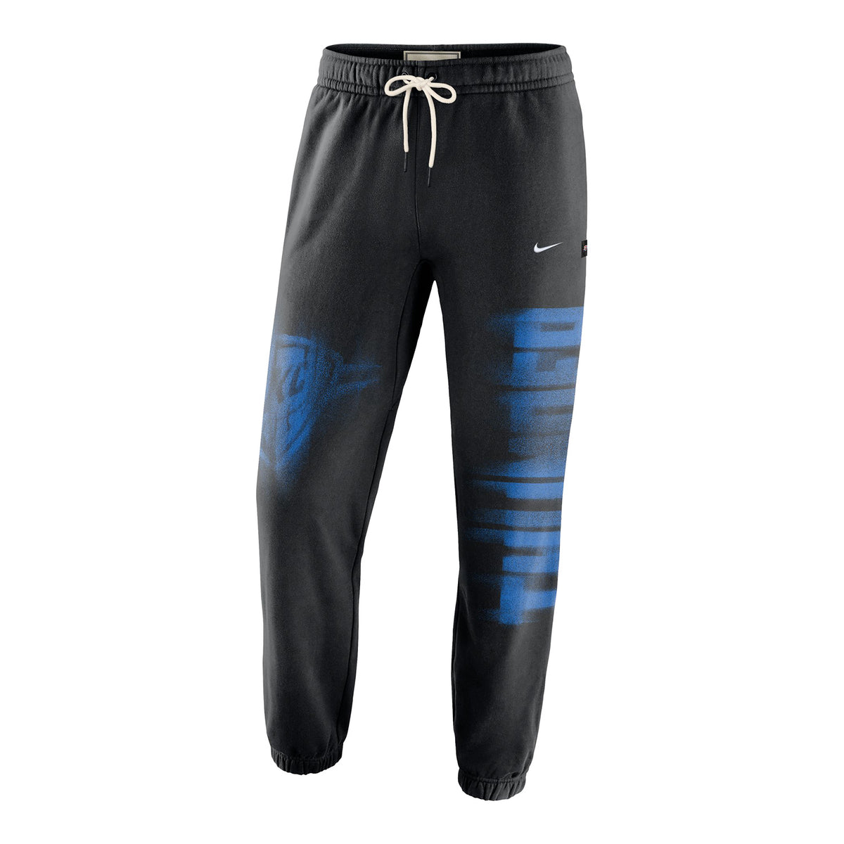 OKC Thunder Standard Issue Thema-FIT Basketball Pants in Black - Front view