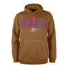 OKC THUNDER NEW ERA COLORPACK WORDMARK PULLOVER HOODIE IN BRONW - FRONT VIEW