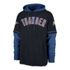 OKLAHOMA CITY THUNDER 47 BRAND TRIFECTA SHORTSTOP HOODIE IN BLACK - FRONT VIEW