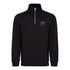 OKC THUNDER SPORTIQE LEATHER PATCH NAVIGATOR 1/4 ZIP IN BLACK - FRONT VIEW