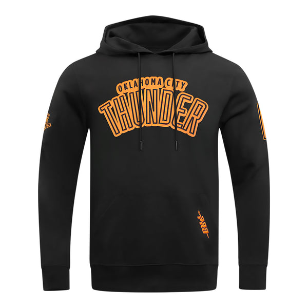 OKC THUNDER PRO STANDARD PEBBLED LEATHER HOODIE - Front View