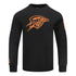 OKC THUNDER PRO STANDARD PEBBLED LEATHER CREWNECK SWEATSHIRT - Front View