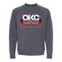 OKC THUNDER NATIVE AMERICAN HERITAGE RETRO SWEATSHIRT IN GREY - FRONT VIEW