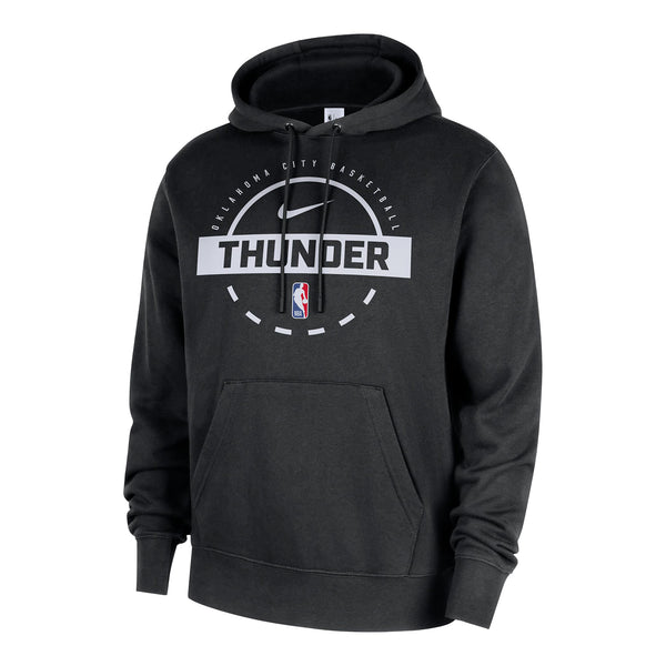 OKC Thunder Nike Practice Pullover Hoodie in Black - Front View