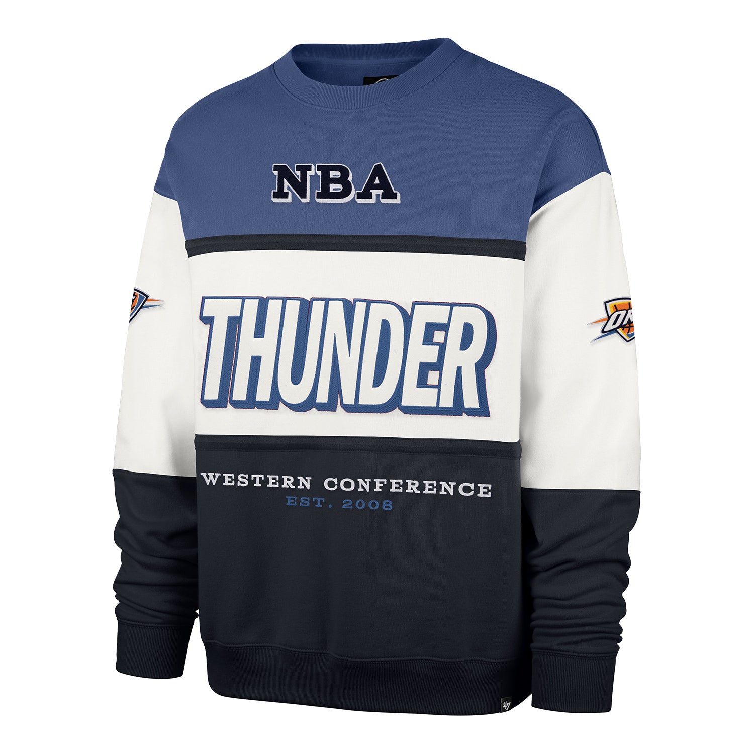OKC THUNDER 47 BRAND MAXIMALIST COLORBLOCKED CREWNECK | Official