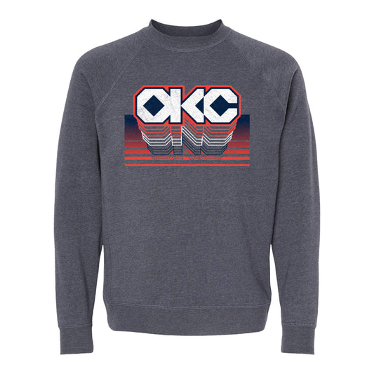 OKC THUNDER NATIVE AMERICAN HERITAGE RETRO SWEATSHIRT in Black - Front View