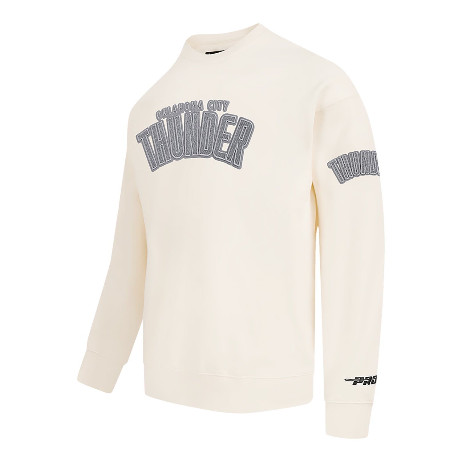 Okc Thunder Pro Standard Tonal Terry Cloth Crewneck in White - Front Right View
