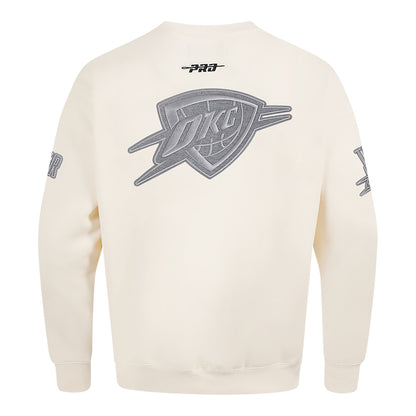 Okc Thunder Pro Standard Tonal Terry Cloth Crewneck in White - Back View