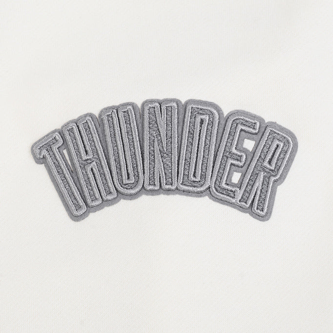 OKC Thunder Pro Standard Tonal Terry Cloth Crewneck in White - Sleeve Detail