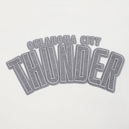 OKC Thunder Pro Standard Tonal Terry Cloth Crewneck in White - Chest Detail