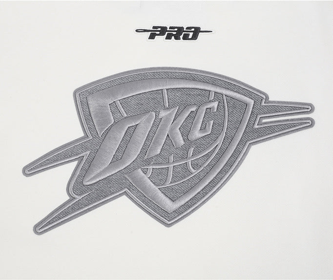 OKC Thunder Pro Standard Tonal Terry Cloth Crewneck in White - Back Detail
