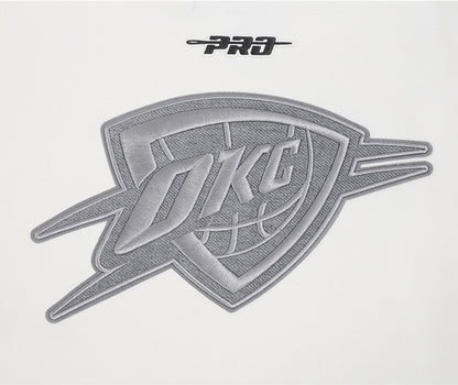 OKC Thunder Pro Standard Tonal Terry Cloth Crewneck in White - Back Detail
