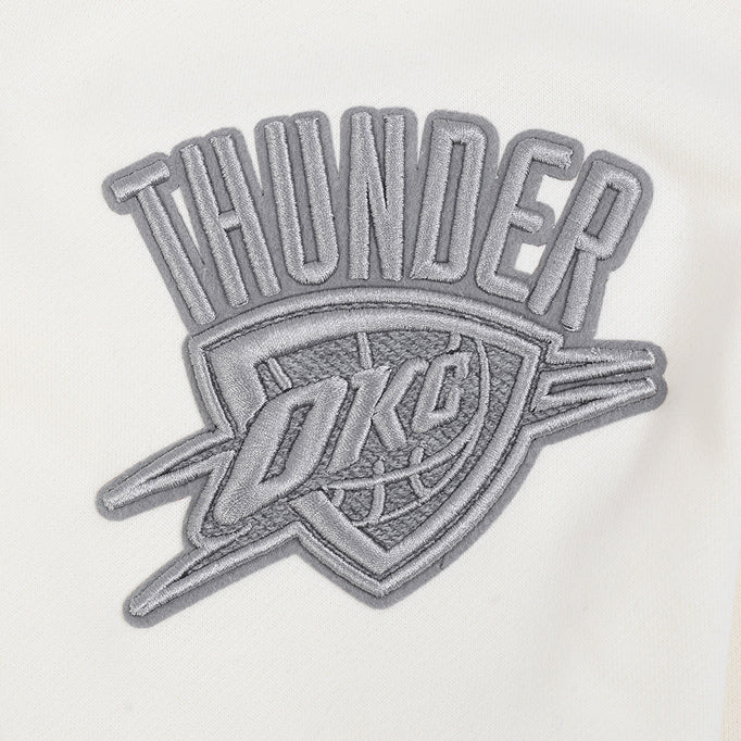 OKC Thunder Pro Standard Tonal Terry Cloth Crewneck in White - Sleeve Detail