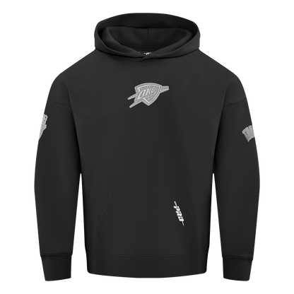 OKC Thunder Pro Standard Tonal Terry Cloth Hoodie in Black -  Front View