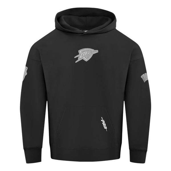 OKC Thunder Pro Standard Tonal Terry Cloth Hoodie in Black -  Front View
