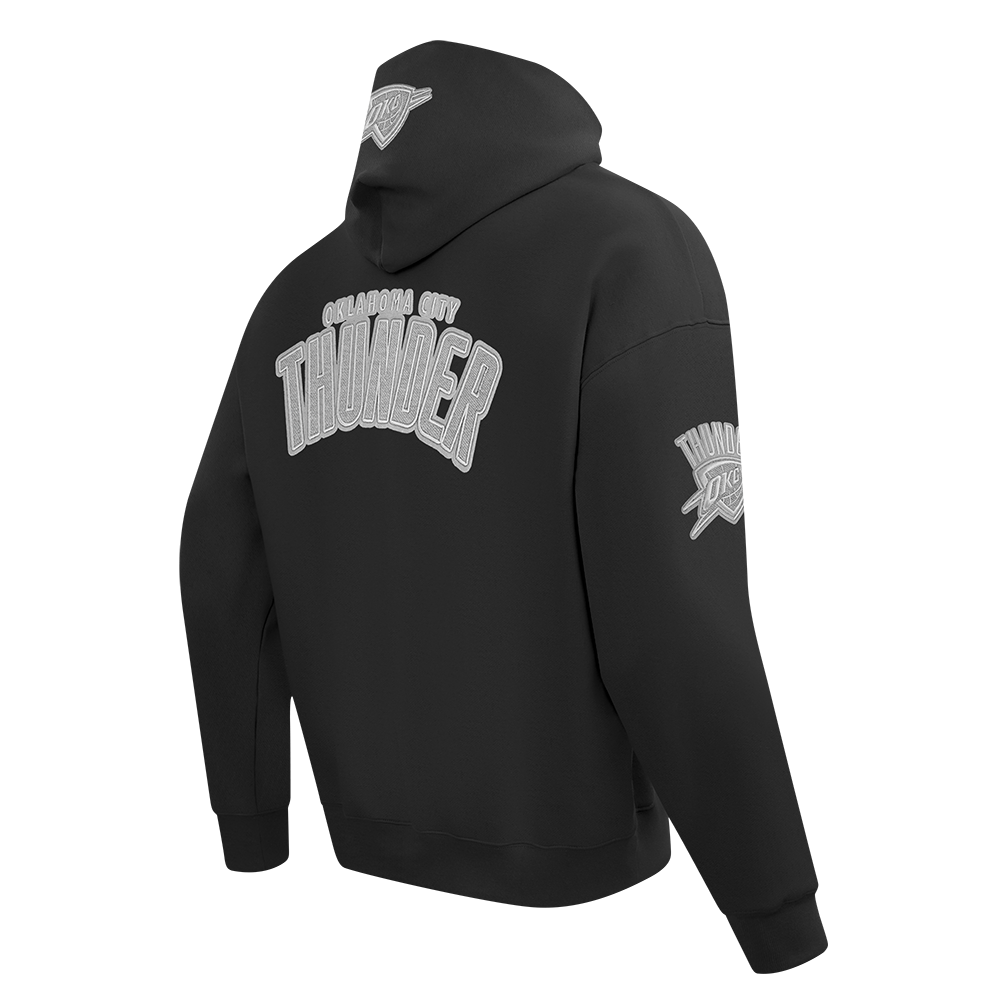 OKC Thunder Pro Standard Tonal Terry Cloth Hoodie in Black -  Back View