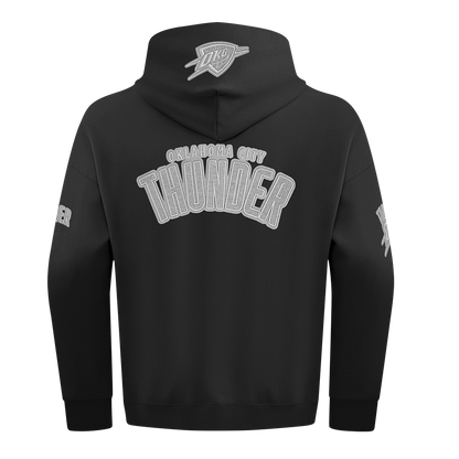 OKC Thunder Pro Standard Tonal Terry Cloth Hoodie in Black - Back View
