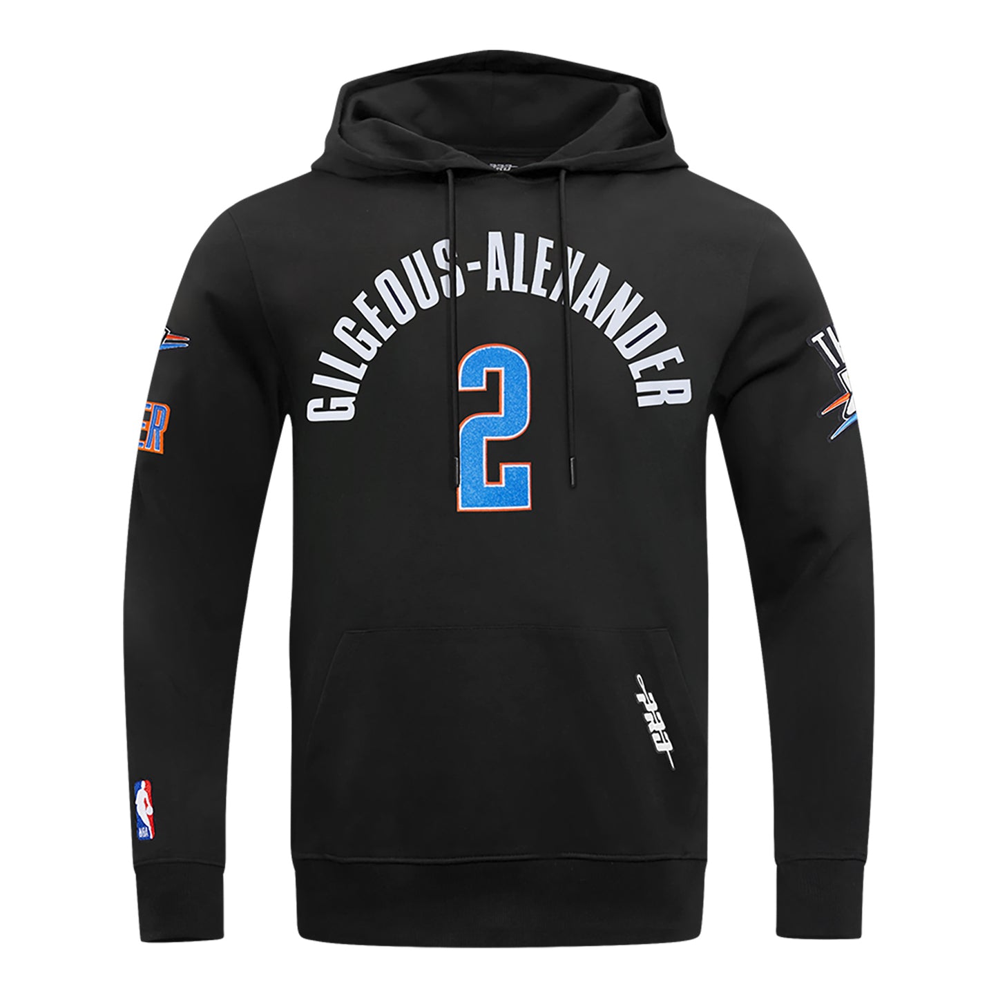 OKC THUNDER PRO STANDARD SHAI GILGEOUS-ALEXANDER N&N HOODIE in Black - Front View