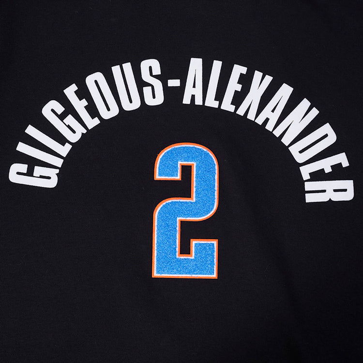 OKC THUNDER PRO STANDARD SHAI GILGEOUS-ALEXANDER N&N HOODIE in Black - Graphic Close Up View 