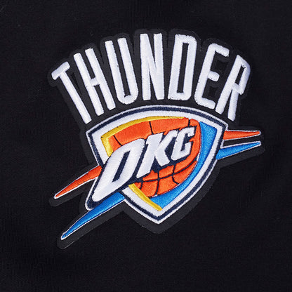 OKC THUNDER PRO STANDARD SHAI GILGEOUS-ALEXANDER N&N HOODIE in Black - Embroidery Close Up View