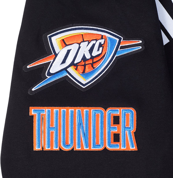 OKC THUNDER PRO STANDARD CHET HOLMGREN N&N HOODIE in Black - Sleeve Detail View