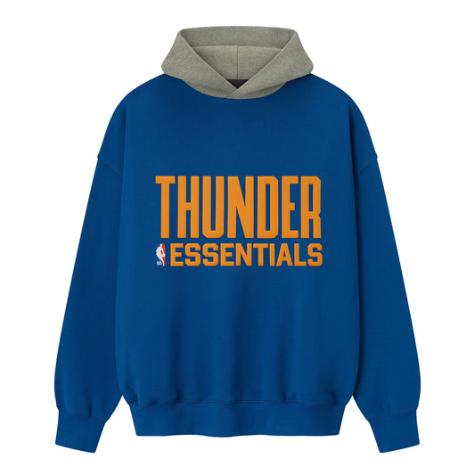 OKC THUNDER FEAR OF GOD ESSENTIALS SPORTS HOODIE in Blue - Front View
