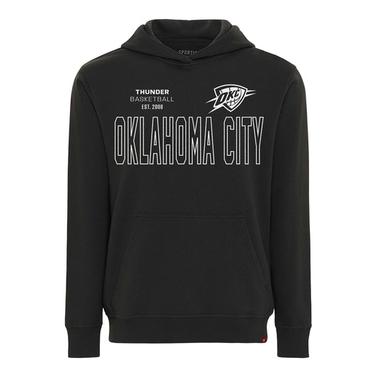OKC Thunder Sportiqe Drake Tonal Hooded Sweatshirt in Black - Front View