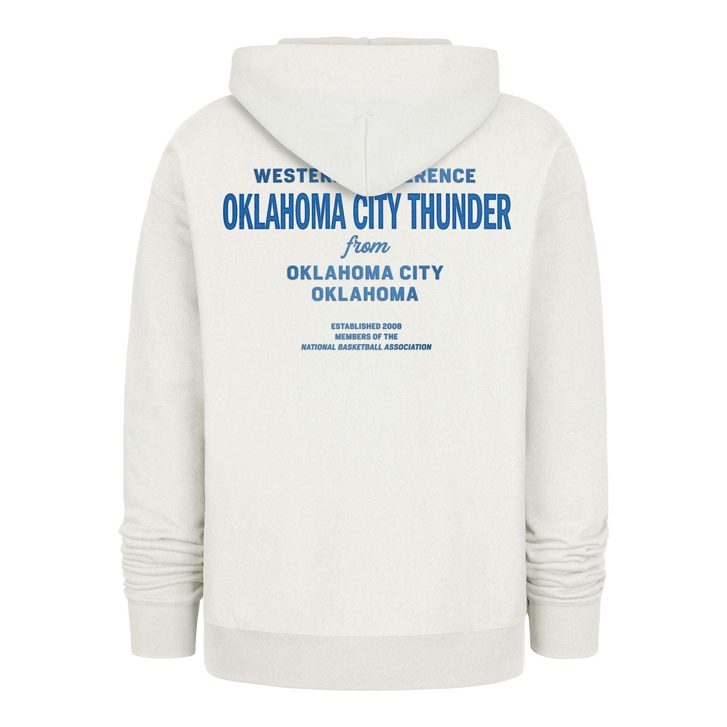 OKC Thunder 47 Brand Leon Foundation Sandstone Sweatshirt in White - Back view