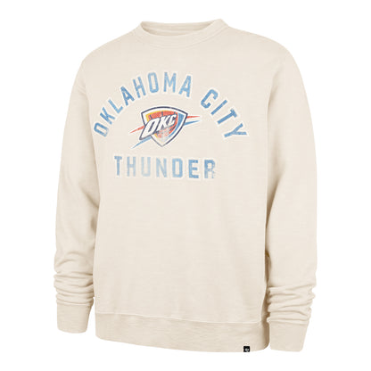 OKC Thunder 47 Brand Treasured Slub French Terry Crewneck in White - Front View