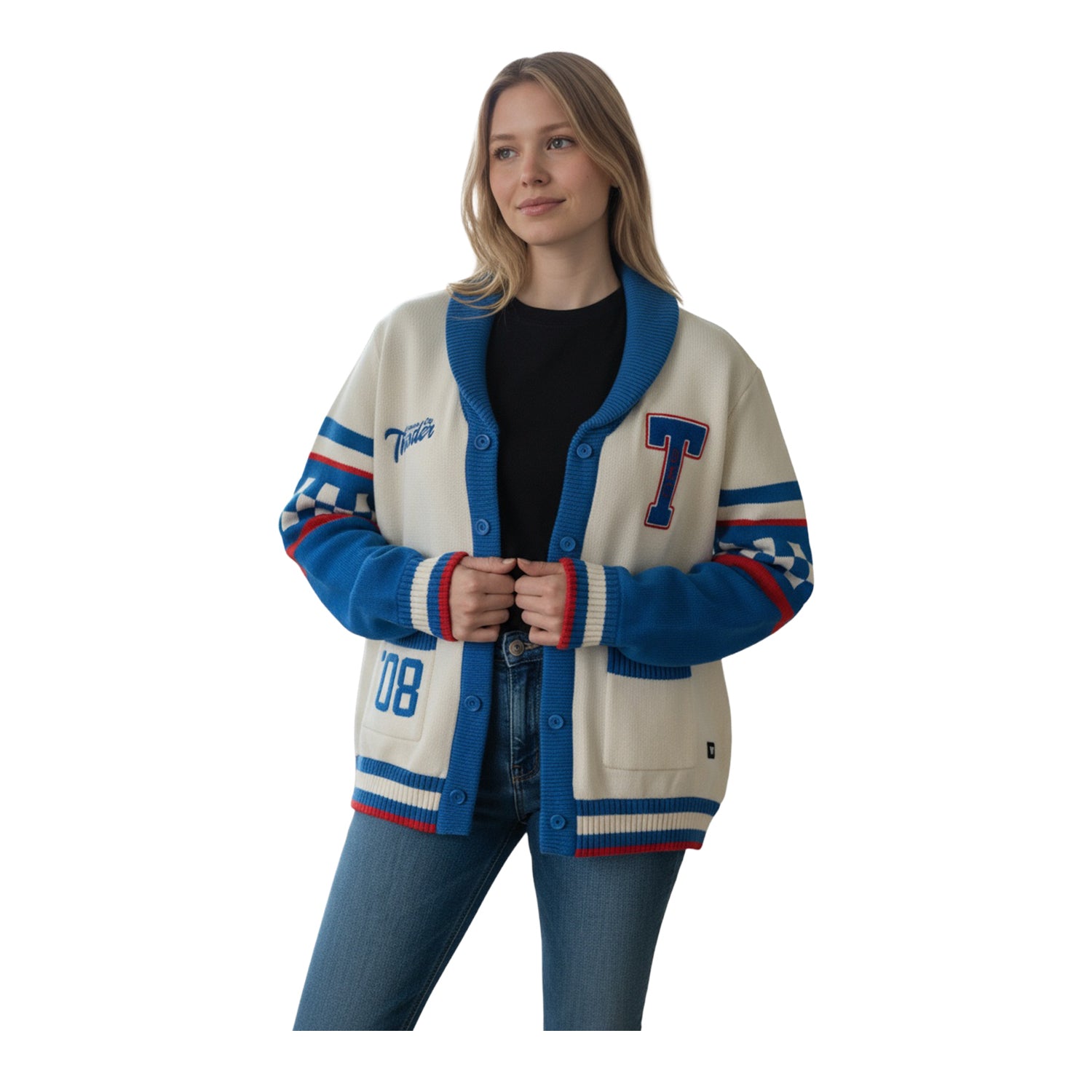 OKC THUNDER WILD COLLECTIVE FASHION CARDIGAN - Front View