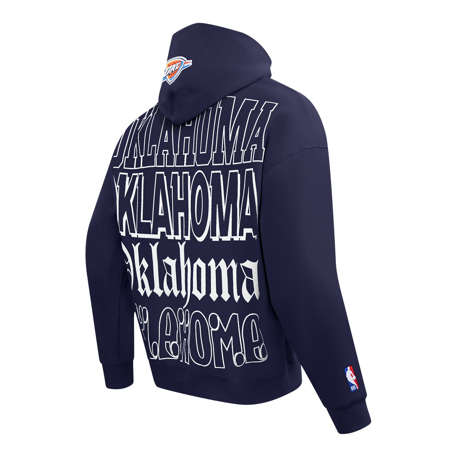 OKC Thunder Pro Standard Repeat Billboard Sweatshirt in Blue - Back View