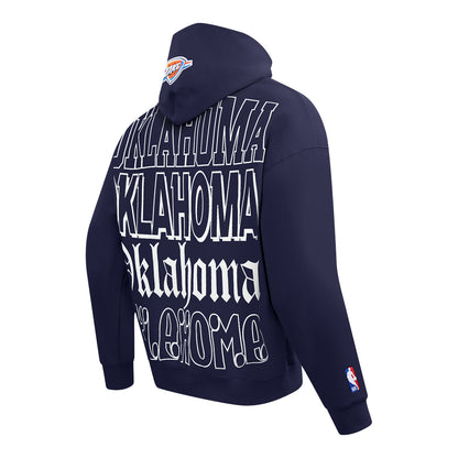 OKC Thunder Pro Standard Repeat Billboard Sweatshirt in Blue - Back View