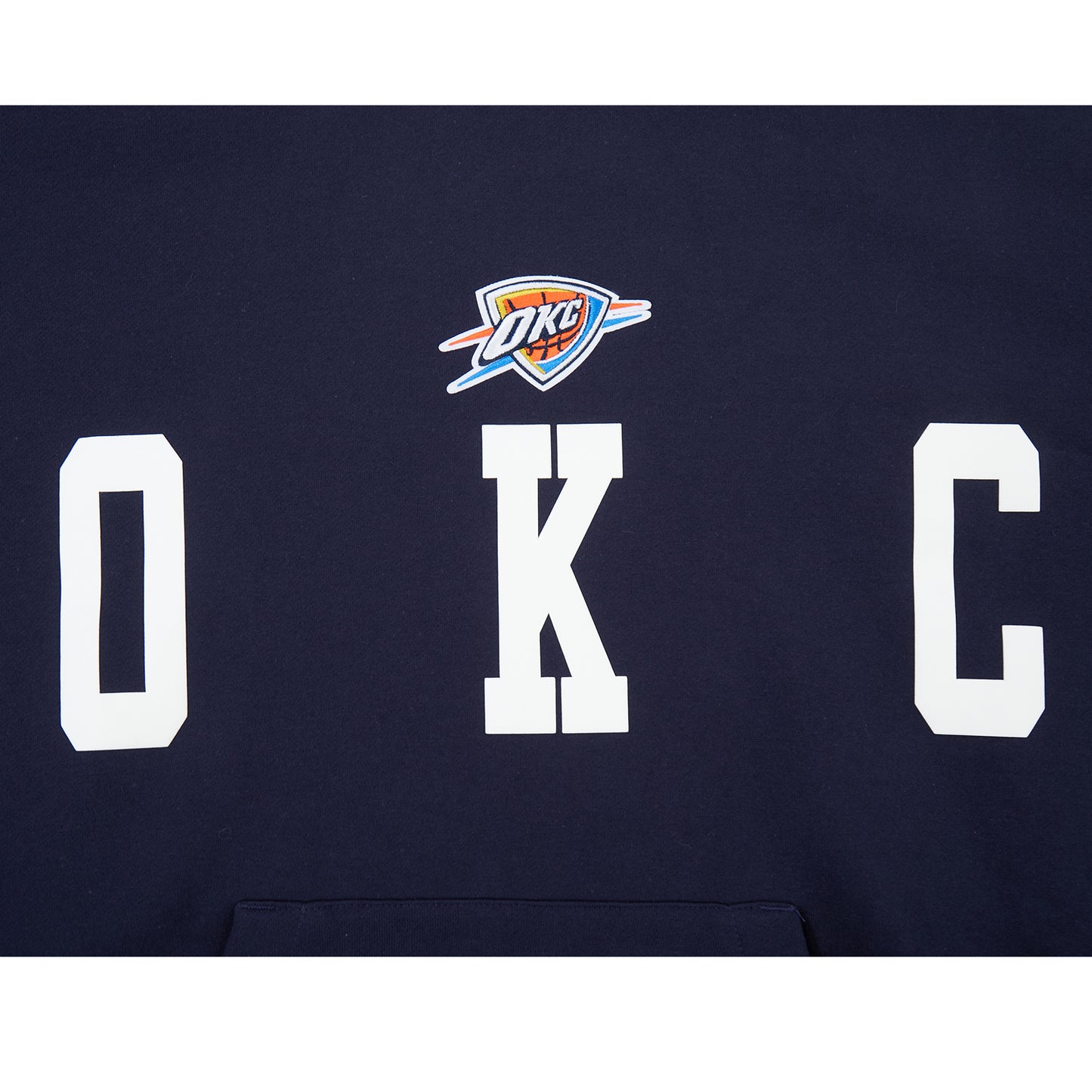 OKC Thunder Pro Standard Repeat Billboard Sweatshirt in Blue - Front View