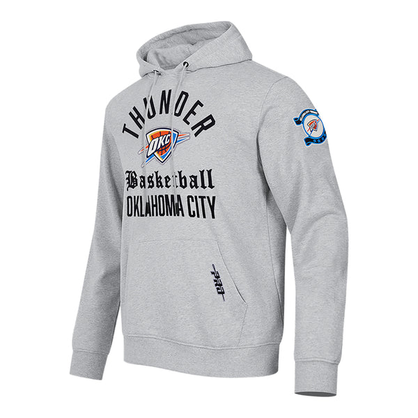 OKC THUNDER PRO STANDARD MODERN ORIGINALS HOODIE IN GREY - FRONT SIDE VIEW