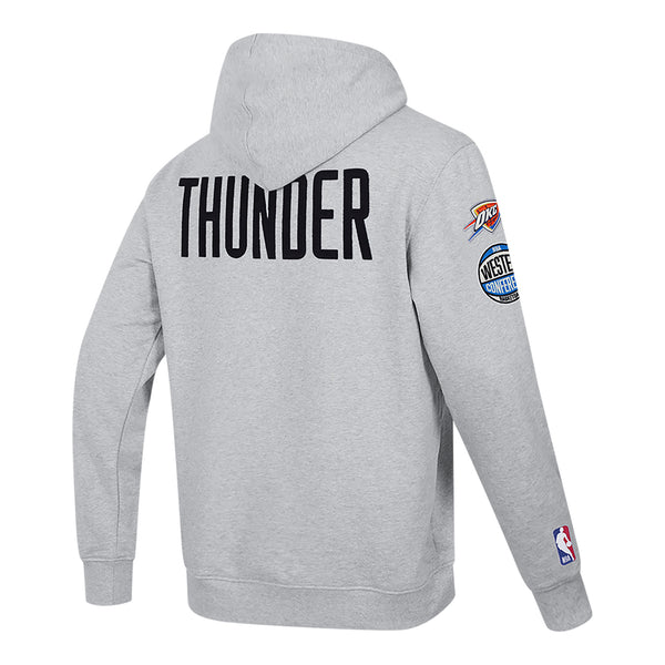 OKC THUNDER PRO STANDARD MODERN ORIGINALS HOODIE IN GREY - BACK SIDE VIEW