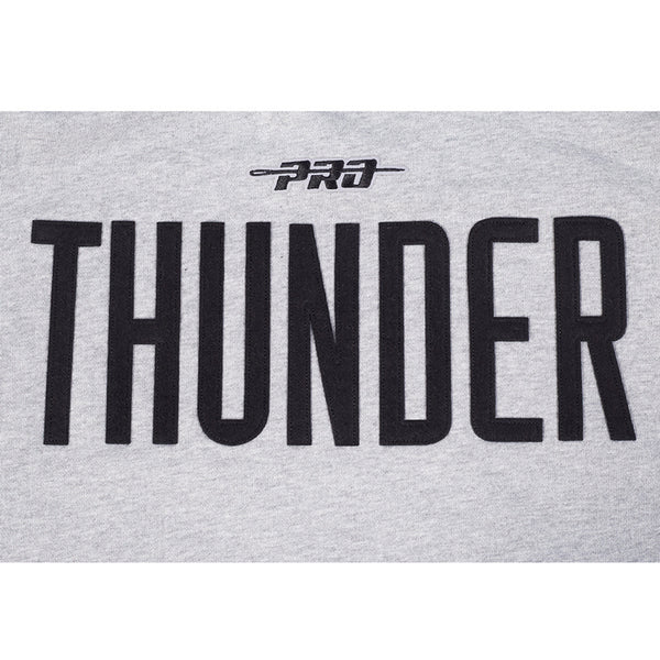 OKC THUNDER PRO STANDARD MODERN ORIGINALS HOODIE IN GREY - THUNDER LOGO VIEW