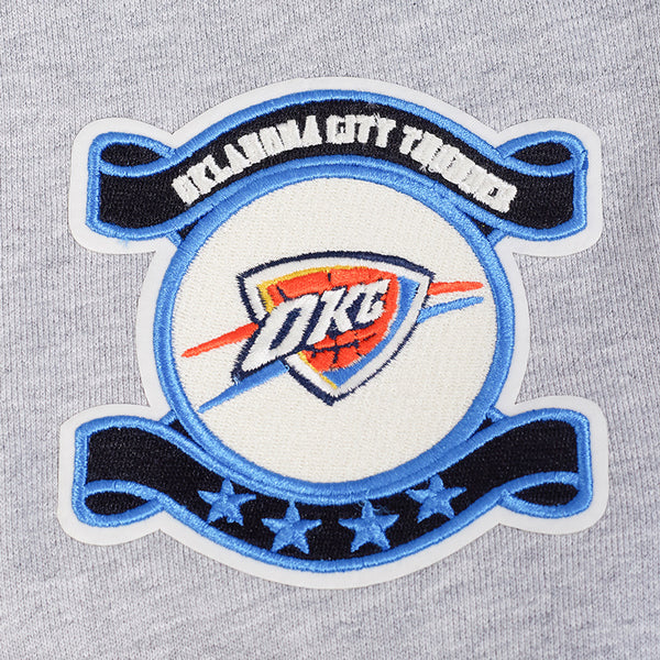 OKC THUNDER PRO STANDARD MODERN ORIGINALS HOODIE IN GREY - OKC LOGO VIEW