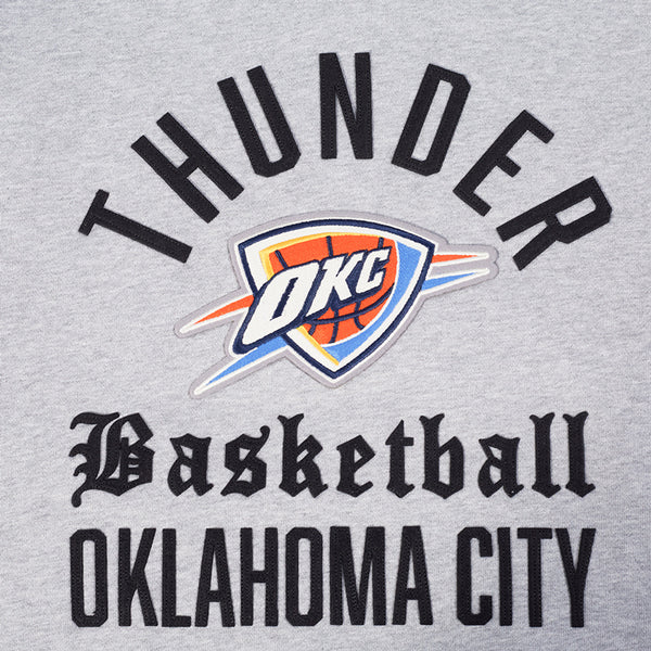 OKC THUNDER PRO STANDARD MODERN ORIGINALS HOODIE IN GREY - THUNDER LOGO VIEW 2