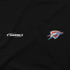 OKC THUNDER STADIUM ESSENTIALS 2025 SORRY I WAS HOOPING HOODED SWEATSHIRT - Front Detail View