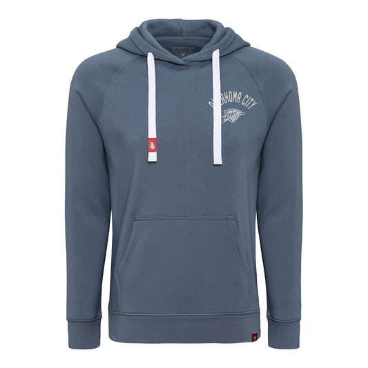 OKC Thunder Sportiqe Olsen Crowley Arched Hoodie in blue - Front View